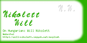 nikolett will business card